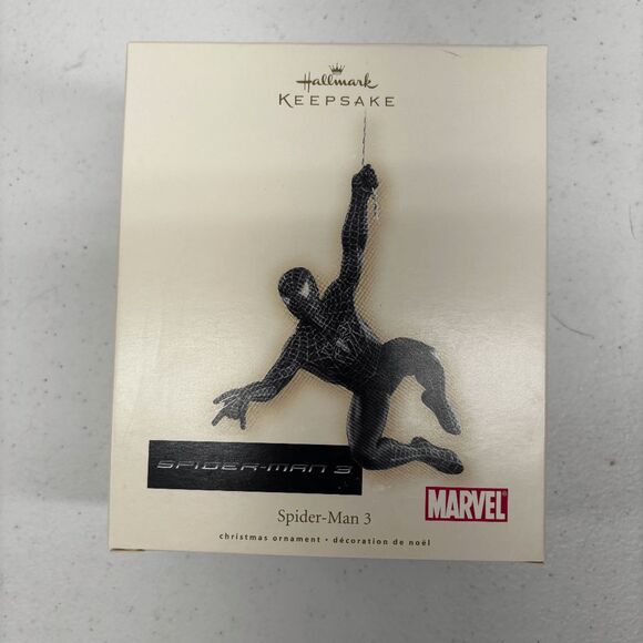 Spiderman 3 Ornament Hallmark Marvel Movie Black Suit Venom Christmas Tree - Picture 1 of 6